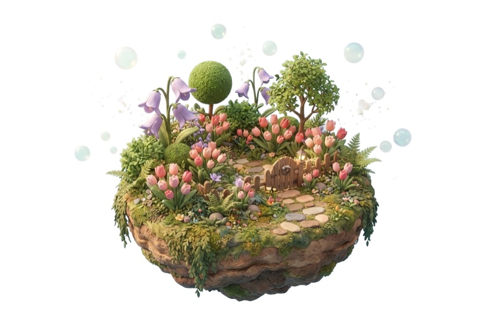 Word Garden, a flower island for little words
